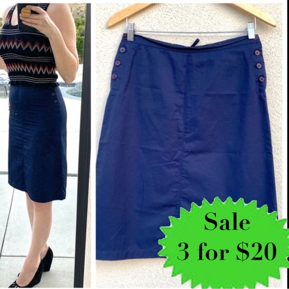 THE LIMITED skirt A-line corset back women’s lace up back navy blue business 4 - Picture 1 of 14